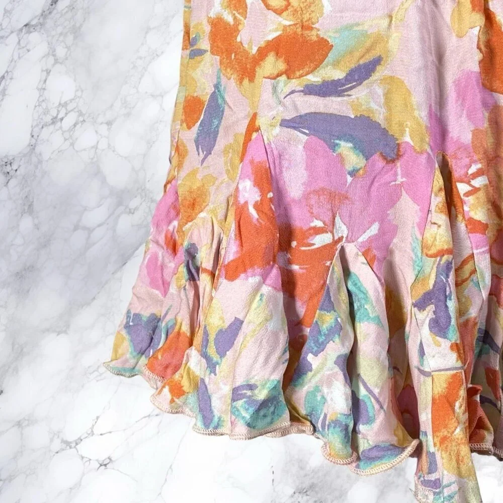 Vici Floral Flutter Watercolor Skirt